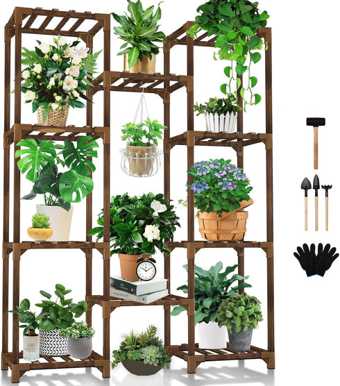 Uneedem Plant Stand Indoor Outdoor, Tall Plant Shelf for Multiple Plants, 10