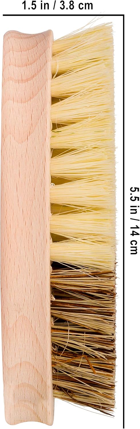 REDECKER Hard and Soft Side Vegetable Brush - Beechwood Handle, 5-1/4 inches