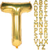Letter Balloons 40 Inch Giant Jumbo Helium Foil Mylar - Party Decorations Gold T
