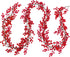 Lulu Home Red Berry Garland, 8.9FT Flexible Artificial Christmas Holly Berry Vine,