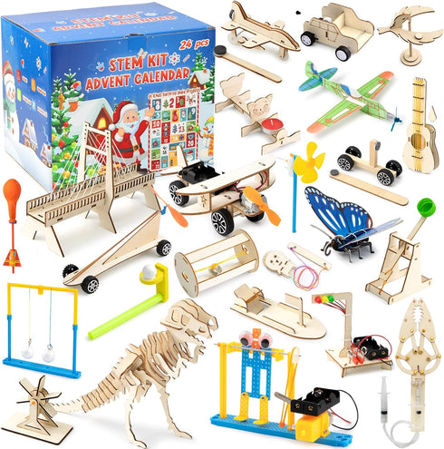 GULYMNA 24Pcs Christmas Advent Calendar 2025 Toy STEM Kit Countdown Advent Calendar Educational