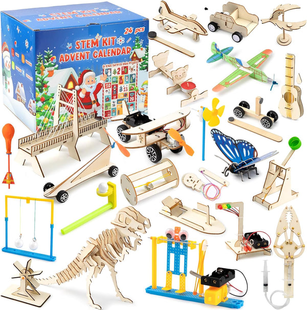 GULYMNA 24Pcs Christmas Advent Calendar 2025 Toy STEM Kit Countdown Advent Calendar Educational