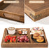 Set 7 Yangbaga Rustic Wooden Serving Trays with Handle - of Rectangular Platters for Entertaining, Breakfast, Coffee