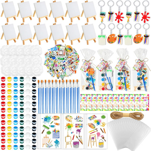 HyDren 206 Pcs Paint Party Favors Bulk 4 x 4 Inch Canvas