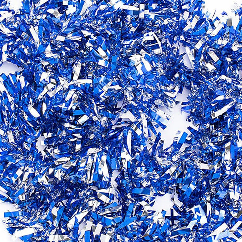 Anderson's Blue & Silver Metallic Tinsel Twist, 4 inches Wide x 25 ft Long for Christmas, Birthday, Holiday Decor