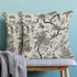 Spring Floral Birds Pillow Covers Set of 2, 18 x 18 Inch Black and White Chinoiserie Flowers Outdoor Decorative Cushion