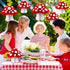8PCS 3D Mushroom Honeycomb Decor Mushroom Shaped Tissue Paper Pom Decorations for Jungle Wonderland Themed Birthday