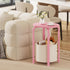 TB01BP093 TUTOTAK Small Side Table, Oval End Table, Night Stand, Bedside Table, Sofa Table with Storage Basket, Living