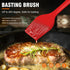 Walfos Silicone Basting Pastry Brush Set - Heat Resistant, Strong Steel Core, Perfect for BBQ Grill Baking, 2 Pcs (Red)