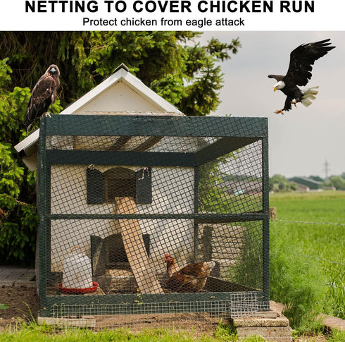 25'x50' 3/4" BSTPCOO Bird Net Bird Netting for Chicken Coop Roof, Nylon Mesh Poultry Netting Garden Nettings for Fruits