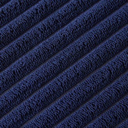 Fancy Homi Pack of 2 Decorative Throw Pillow Covers, Navy Blue Corduroy with Pom-poms, 18x18 Inch Cushion Case Set