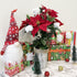 Admired By Nature 18 Stems Artificial Poinsettia Bouquet, Faux Velvet Christmas Flower for Home Decor