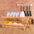 SZUAH Collapsible Bamboo Dish Drying Rack for Kitchen Counter, Space Saving Organizer (17.8"x10.23"x9.25")