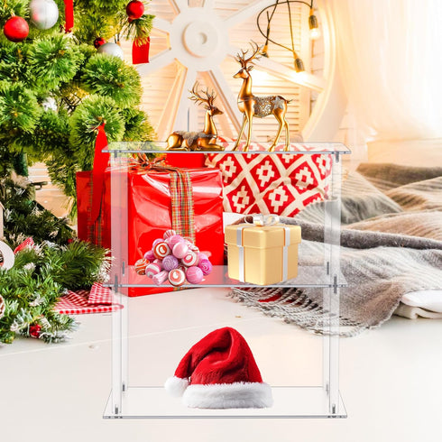 Jusalpha Rectangular 3 Tier Clear Acrylic Tabletop Display Stand, Bathroom Vanity Cosmetic Makeup Organization Shelves