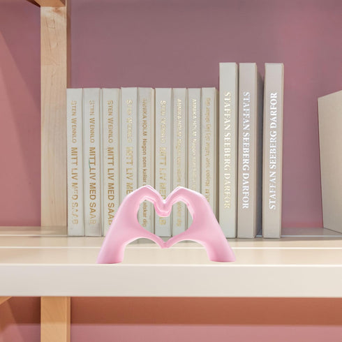 Small Heart Hands Sculpture Decor for Living Room Bedroom Bookshelf Coffe Table and Office Display, Love Finger Statue