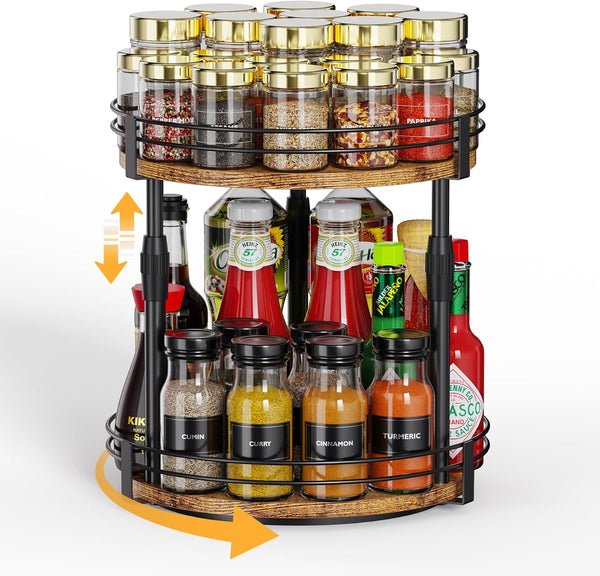 Across-Star Lazy-Susan-Organizer-Spice-Rack, Rotating Spice Organizer For Cabinet Pantry, Seasoning Holder Spice Shelf