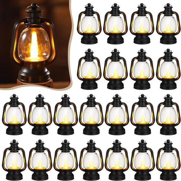 Ferraycle 24 Pcs Mini Lantern Decor 4 Inch Western Lantern Table Centerpiece
