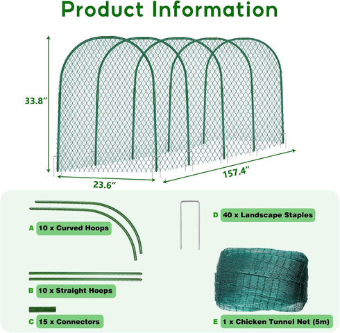 15731 Inches UNIFAMILY Chicken Tunnel, Chicken Coop Run, Chicken Tunnels for Outside Yard, Easy Installation Tunnel
