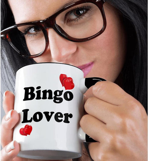 3dRose Bingo Lover Mug, Two Tone, Black, 11 oz