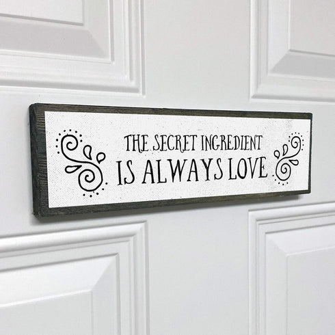 Love Wood Signs (Medium - Wood And Metal, The Secret Ingredient Is Always Love)