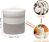 Woven Laundry Hamper with Lid, 40L Storage Basket for Living Room, Bedroom, Bathroom, Nursery (Brown and White)