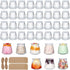 4oz Small Glass Jars 40Pack, Clear Glass Pudding Jars with PE Lids