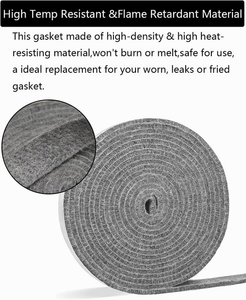 15Ft x7/8" Gasket Replacement for Big Green Egg Large and XLarge Grill-for BGE Parts Accessories-High-Temp Material