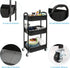 3-Tier Rolling Utility Cart - Black with Caster Wheels