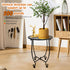 Plant Castle 14 Inch Outdoor Side Table for Small Spaces, Versatile Round Metal End Table for Patio Balcony Yard Porch