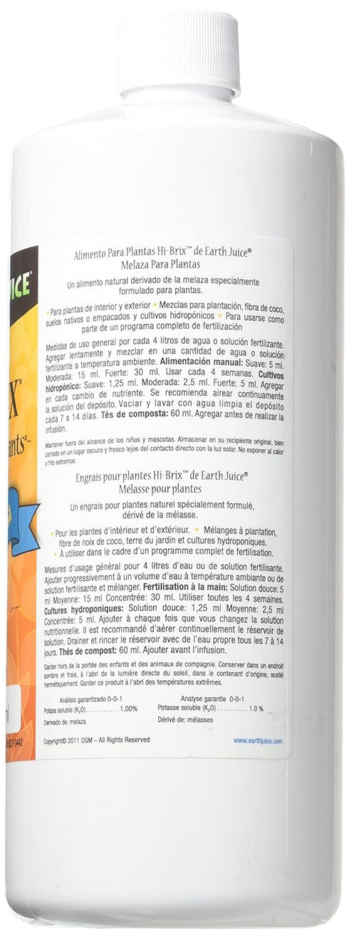 HydroOrganics HOF08304 1 1 ARZER Earth Juice Hi-Brix MFP, Qt, Quart