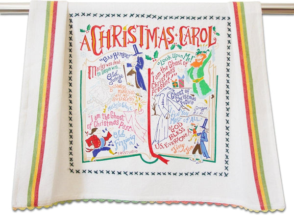 Catstudio Christmas Carol Holiday Dish & Hand Towel, Great for Kitchen, Bar, & Bathroom