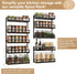 X-cosrack 5 Wall Mount Spice Rack Organizer Tier Height-Adjustable Hanging Spice Shelf Storage for Kitchen Pantry