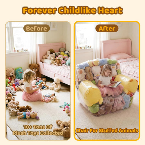 NTYNTY 37.8" 37.4", 0.35mm 330lbs Clear Stuffed Animal Storage Chair, x Thick PVC, Load, Waterproof Transparent plush