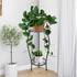 NOAMOO 2 25.2 inch Metal Plant Stand Tier Indoor Outdoor, Tall Flower Pot Shelf Rustproof Stable Corner Stand, Multiple