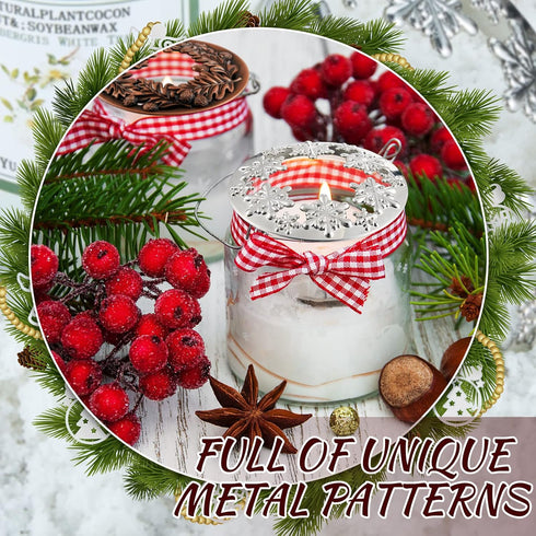 Moxweyeni 2 Pieces Candle Toppers for Scented Jar Candles, 2.85 Inch Leaf Pine Topper Lids, Mother's Day Gifts, Chic