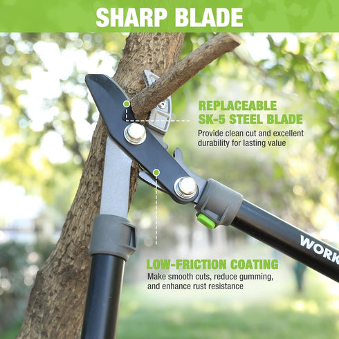 WORKPRO 28" Anvil Lopper, Heavy Duty Tree Trimmer with 1.6" Cutting Capacity, Ergonomic Non-Slip Handles