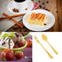 Set of 16 Gold 4 Inch Demitasse Espresso Spoons and 4.8 Inch Stainless Steel Forks for Dessert