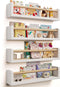 Seocry Nursery Book Shelves, 4 Pack, Wall Book Shelves for Kids Room, Baby,
