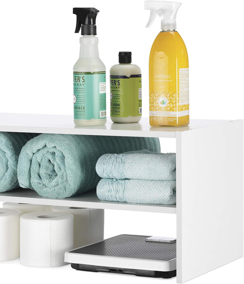 31" 2-Shelf Whitmor Stackable Extra Wide Storage Organizer, White
