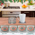 Hushee 12 1 Pcs Ceramic Drink Coasters with Holder Holiday Cup Coasters with Cork Backing for Home Table Protection