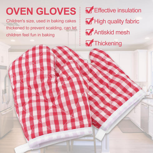 2Pcs Oven Mitts for Play Kitchen,Microwave Oven Gloves Toddler Oven Mitts Kitchen Mitts for Safe