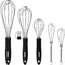 Anaeat Stainless Steel Kitchen Whisk Set of 5, Milk and Egg Beater Blender for Cooking, Baking