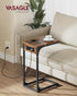 2 ULET362K01 VASAGLE C-Shaped Side Table, End Table with Charging Station, C Table for Couch, Sofa, Adjustable Feet