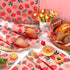 150Pcs Strawberry Wax Paper, Pink Deli Paper for Sweet Fruit Sandwich Wrap, Waterproof Oil-Proof