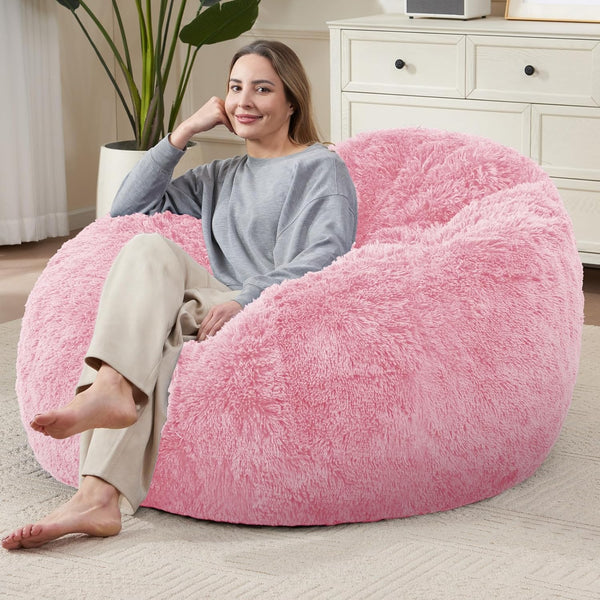 Bean Bag Cover (No Filler), Soft Faux Fur Stuffed Animal Bean Bag