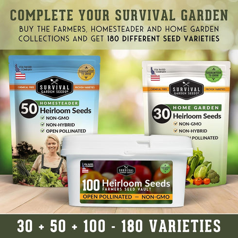30 Pack (18,500+) Home Garden Vegetable Seeds Variety Heirloom Seed Vault Kit for Planting Non-GMO Vegetables, Herbs
