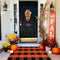 Fall Outdoor Rug, Orange Buffalo Plaid Cotton Hand-Woven Rug for Front Door/Porch/Farmhouse/Entryway (27.5'' x 43'')