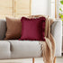 18x18 Inches, Set 2, KKJIAF Ruffle Pillow Cases Burgundy Square Ruffled Pillow Covers of Microfiber Wrinkle Resistant
