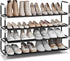 SONGMICS 4-Tier Shoe Rack, Shoe Storage for Hallway Closet, Slim and Space-Saving,