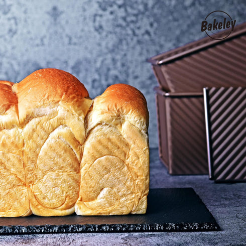 Pullman Loaf Pan with Lid, 1Lb Non-Stick Rectangle Toast Box for Oven Baking, Dough Capacity 8.3" x 4.8" x 4.3"